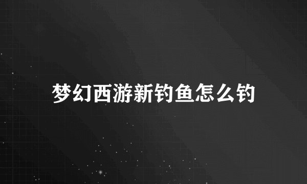 梦幻西游新钓鱼怎么钓