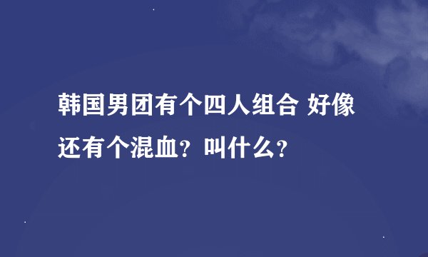 韩国男团有个四人组合 好像还有个混血？叫什么？