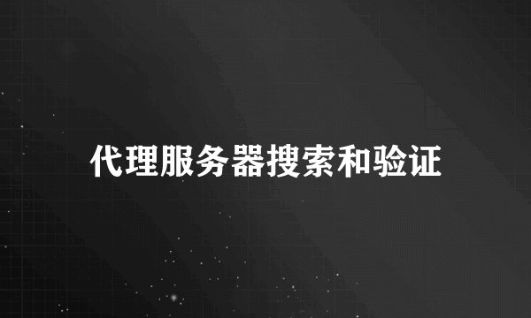 代理服务器搜索和验证