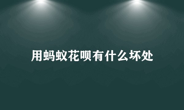 用蚂蚁花呗有什么坏处