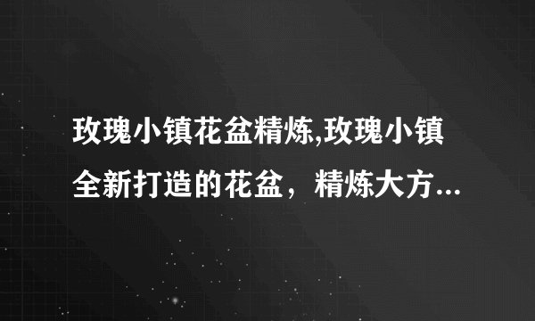 玫瑰小镇花盆精炼,玫瑰小镇全新打造的花盆,精炼大方,共赏花海