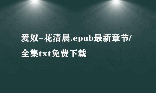 爱奴-花清晨.epub最新章节/全集txt免费下载