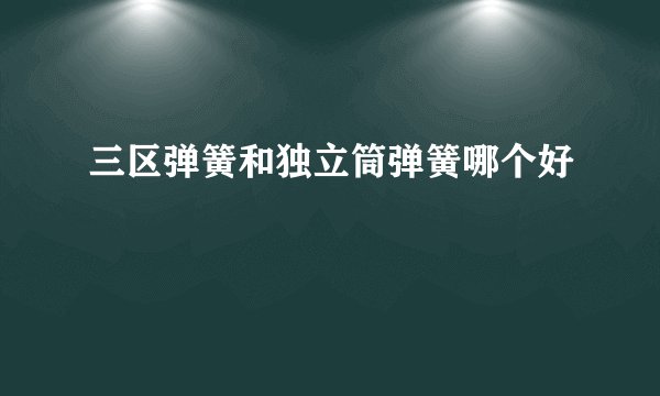 三区弹簧和独立筒弹簧哪个好