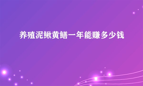 养殖泥鳅黄鳝一年能赚多少钱