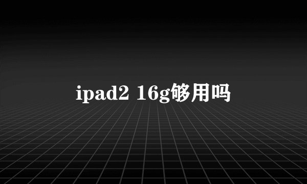 ipad2 16g够用吗