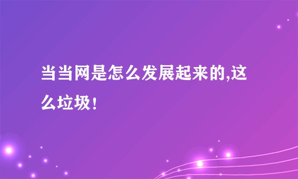当当网是怎么发展起来的,这么垃圾！