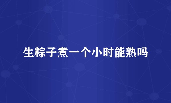 生粽子煮一个小时能熟吗