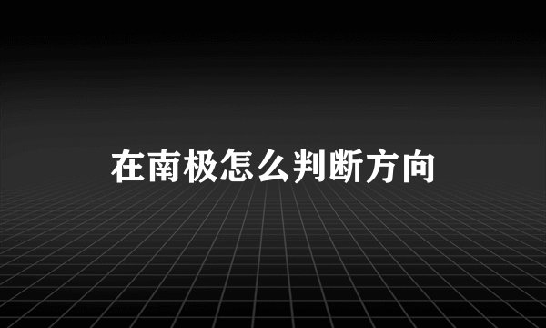 在南极怎么判断方向