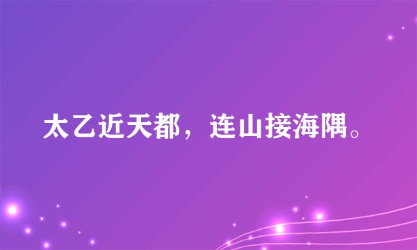 太乙近天都，连山接海隅。