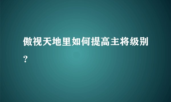傲视天地里如何提高主将级别？