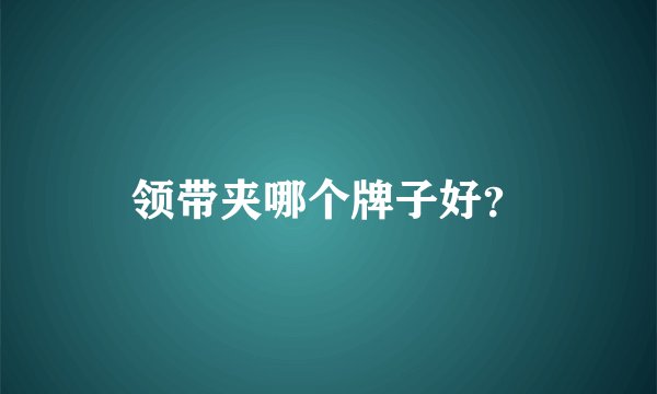 领带夹哪个牌子好？