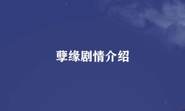 孽缘剧情介绍