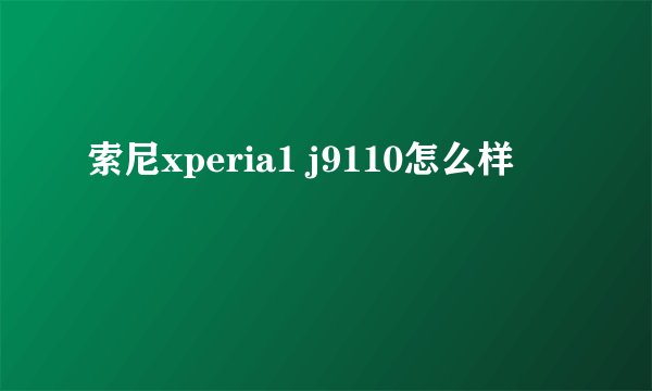 索尼xperia1 j9110怎么样