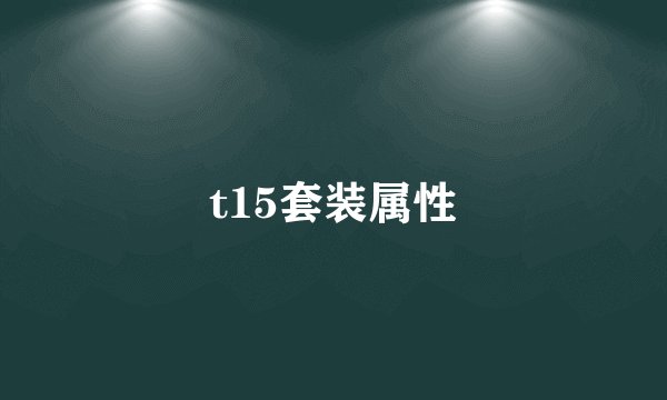 t15套装属性