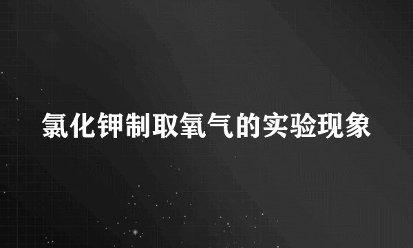 氯化钾制取氧气的实验现象