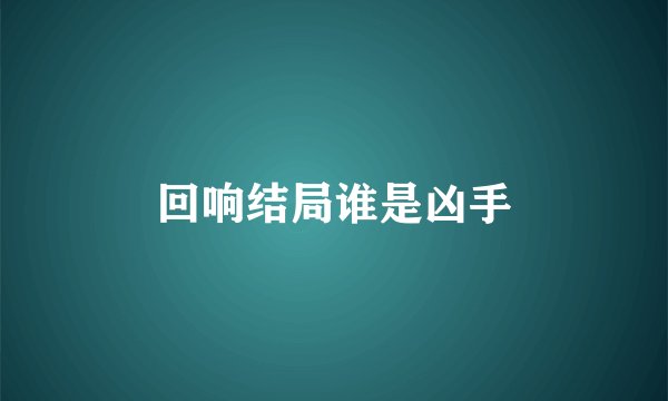 回响结局谁是凶手