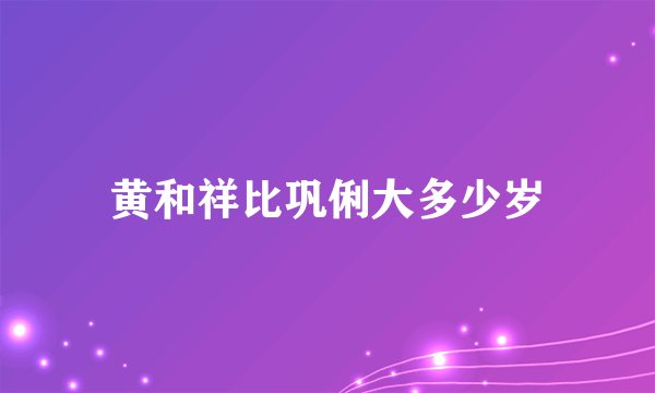 黄和祥比巩俐大多少岁