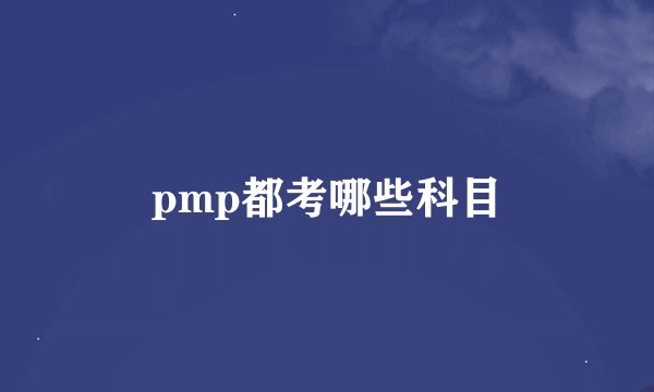 pmp都考哪些科目