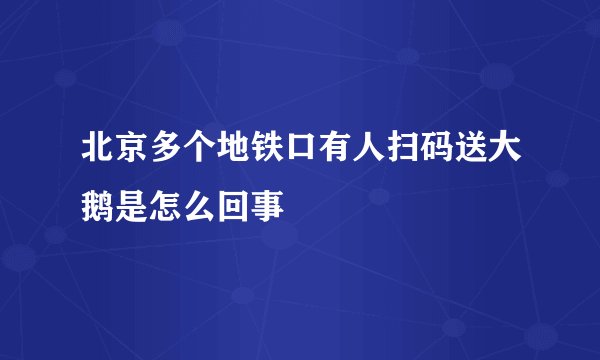 北京多个地铁口有人扫码送大鹅是怎么回事