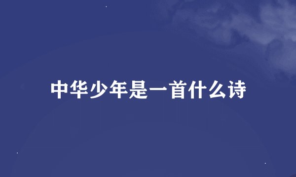 中华少年是一首什么诗