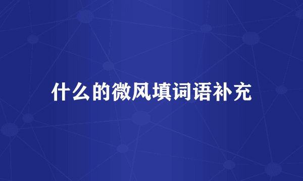 什么的微风填词语补充