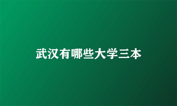 武汉有哪些大学三本