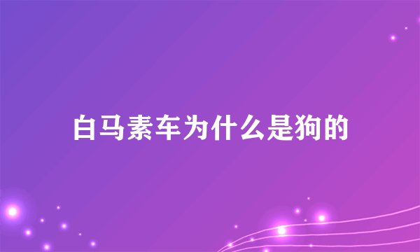 白马素车为什么是狗的