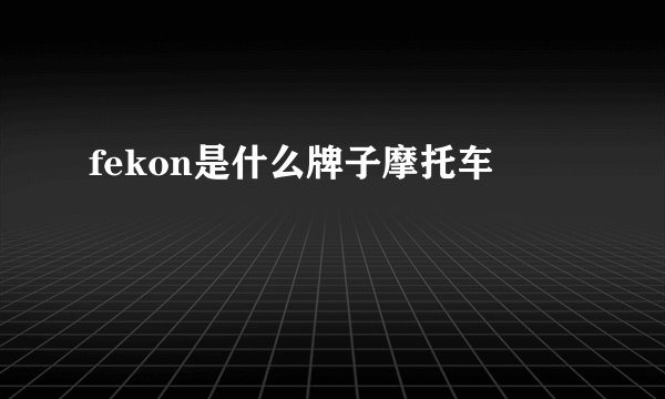 fekon是什么牌子摩托车
