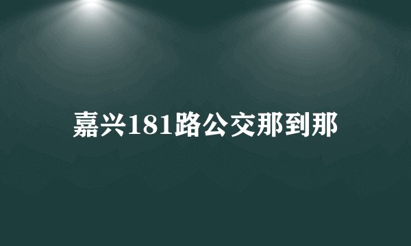 嘉兴181路公交那到那