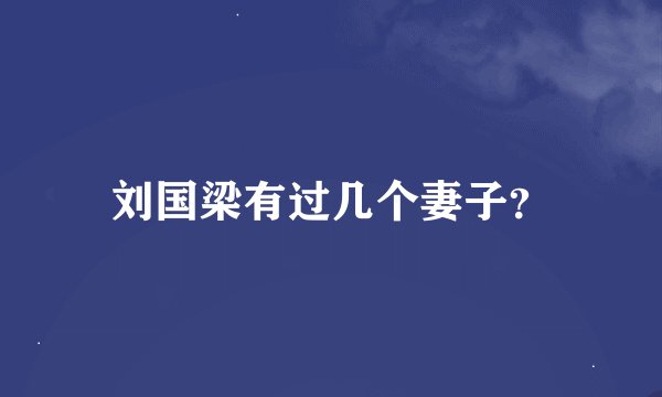刘国梁有过几个妻子?