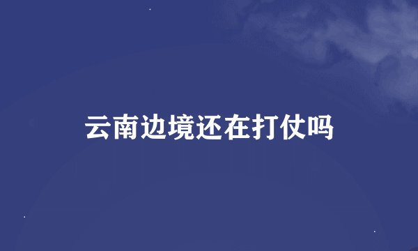 云南边境还在打仗吗