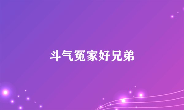 斗气冤家好兄弟