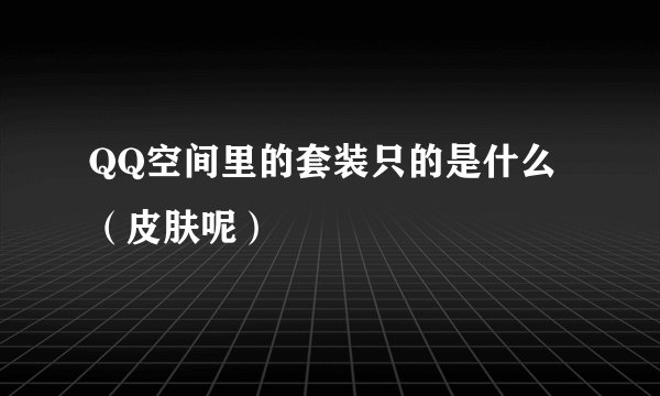 QQ空间里的套装只的是什么（皮肤呢）
