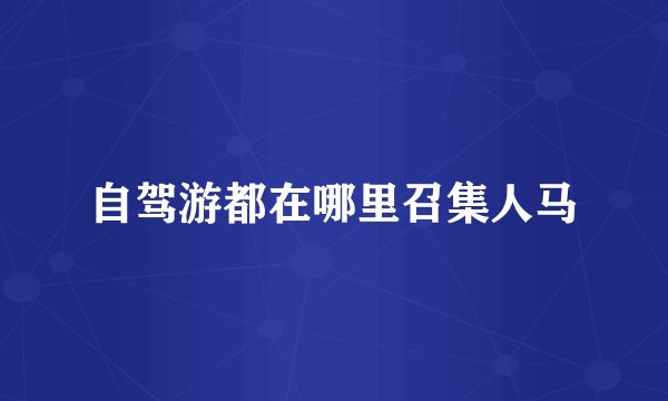 自驾游都在哪里召集人马