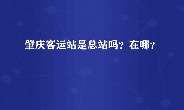 肇庆客运站是总站吗?在哪?