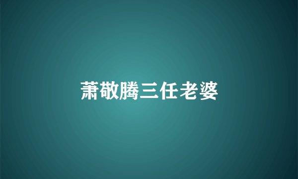 萧敬腾三任老婆