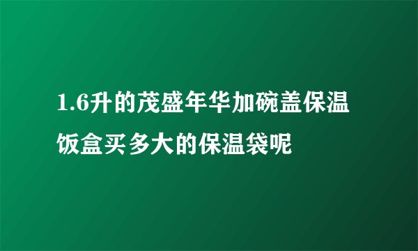 1.6升的茂盛年华加碗盖保温饭盒买多大的保温袋呢