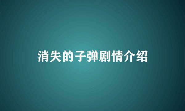 消失的子弹剧情介绍