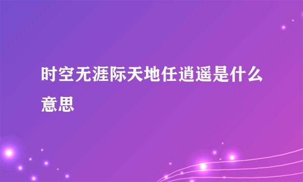 时空无涯际天地任逍遥是什么意思