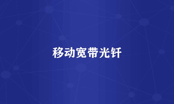 移动宽带光钎