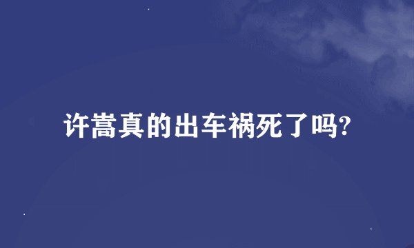 许嵩真的出车祸死了吗?