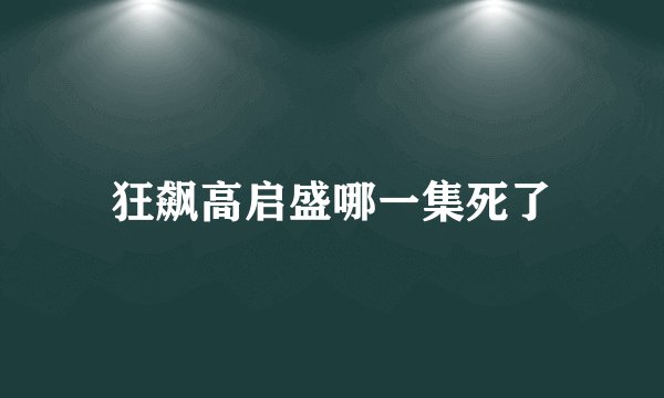狂飙高启盛哪一集死了