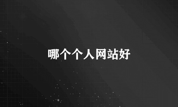 哪个个人网站好