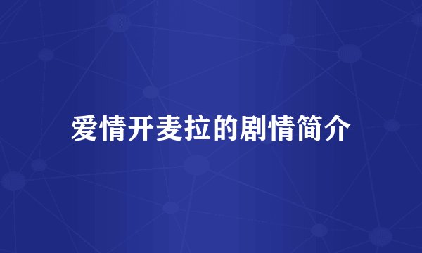 爱情开麦拉的剧情简介