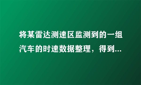 将某雷达测速区监测到的一组汽车的时速数据整理，得到其频数及频率如下表（未完成）：数据段频数频率30～