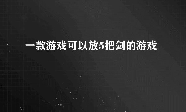 一款游戏可以放5把剑的游戏