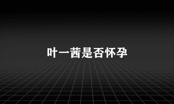 叶一茜是否怀孕