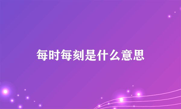 每时每刻是什么意思
