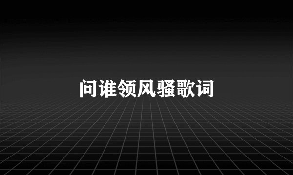 问谁领风骚歌词