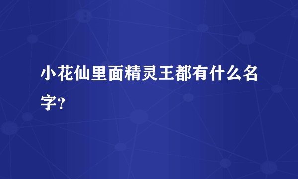 小花仙里面精灵王都有什么名字？